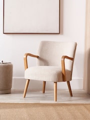 Pacific Brown Sennori Teddy Fabric and Wood Occasional Chair - Image 1 of 6