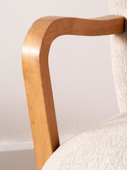 Pacific Brown Sennori Teddy Fabric and Wood Occasional Chair - Image 2 of 6