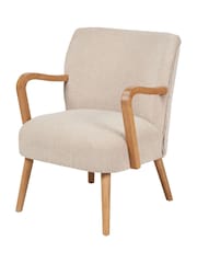 Pacific Brown Sennori Teddy Fabric and Wood Occasional Chair - Image 5 of 6
