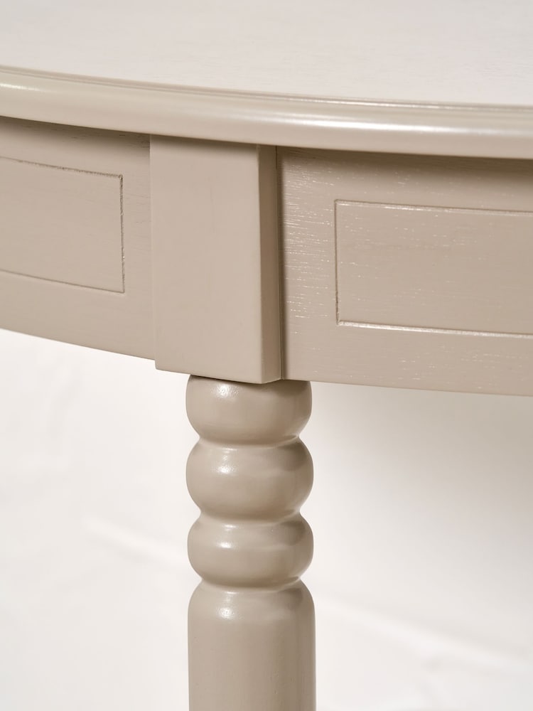 Pacific Cream Heritage Pine Wood Half Moon Console Table - Image 2 of 6