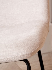 Pacific Cream Chiara Chenille and Metal Chair and Footstool - Image 2 of 6