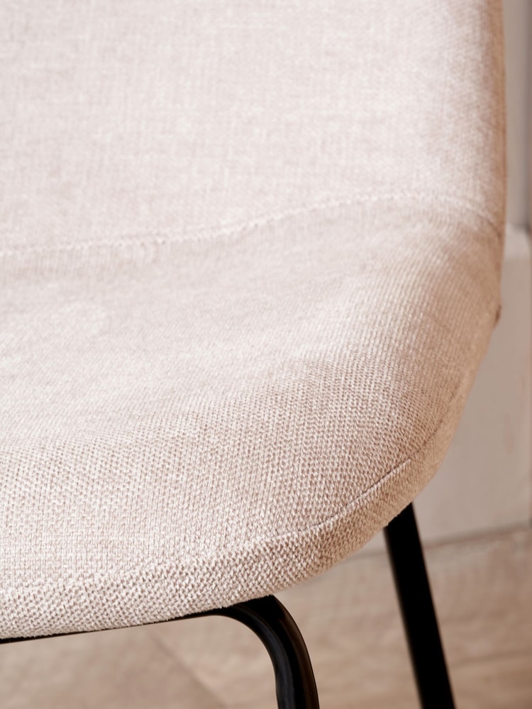 Pacific Cream Chiara Chenille and Metal Chair and Footstool - Image 2 of 6