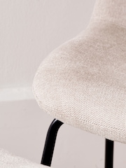 Pacific Cream Chiara Chenille and Metal Chair and Footstool - Image 3 of 6