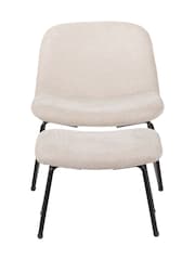 Pacific Cream Chiara Chenille and Metal Chair and Footstool - Image 5 of 6