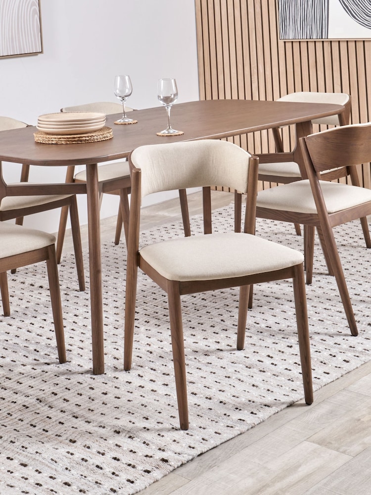 Pacific Cream Elias Wood Curved Back Dining Chair - Image 1 of 6