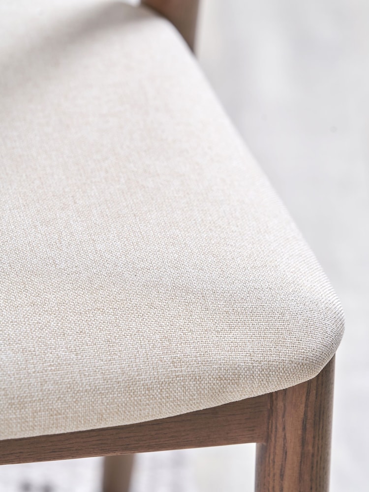 Pacific Cream Elias Wood Curved Back Dining Chair - Image 2 of 6