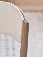 Pacific Cream Elias Wood Curved Back Dining Chair - Image 3 of 6