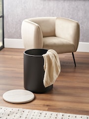 Pacific Black Remy Marble Effect and Metal Storage Side Table - Image 3 of 6
