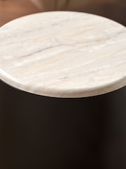 Pacific Black Remy Marble Effect and Metal Storage Side Table - Image 4 of 6