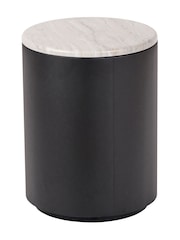 Pacific Black Remy Marble Effect and Metal Storage Side Table - Image 5 of 6