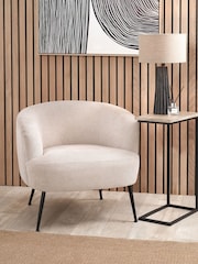 Pacific Cream Aviana Chenille and Metal Tub Chair - Image 1 of 6