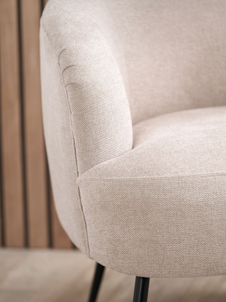 Pacific Cream Aviana Chenille and Metal Tub Chair - Image 2 of 6