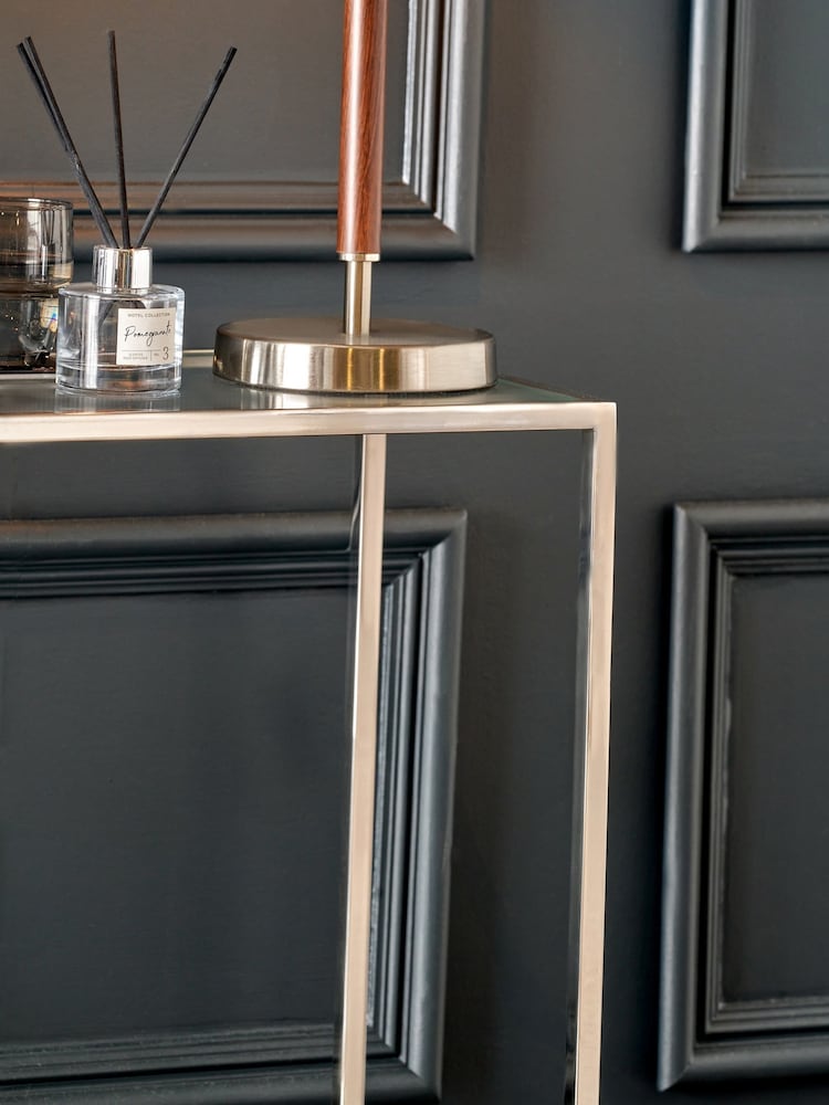 Pacific Silver Aleandra Glass and Metal Console Table - Image 2 of 6