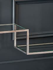 Pacific Silver Aleandra Glass and Metal Console Table - Image 3 of 6