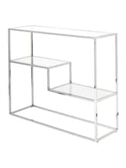 Pacific Silver Aleandra Glass and Metal Console Table - Image 5 of 6