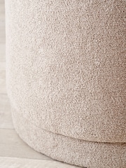 Pacific Brown Sassari Teddy Fabric Cylinder Pouffe - Image 2 of 6