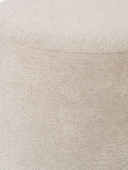 Pacific Brown Sassari Teddy Fabric Cylinder Pouffe - Image 4 of 6