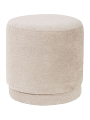 Pacific Brown Sassari Teddy Fabric Cylinder Pouffe - Image 5 of 6
