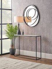 Pacific White Kalani Marble and Metal Rectangular Console Table - Image 1 of 6