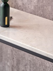 Pacific White Kalani Marble and Metal Rectangular Console Table - Image 2 of 6