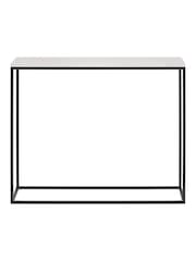 Pacific White Kalani Marble and Metal Rectangular Console Table - Image 4 of 6
