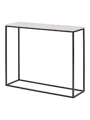 Pacific White Kalani Marble and Metal Rectangular Console Table - Image 5 of 6