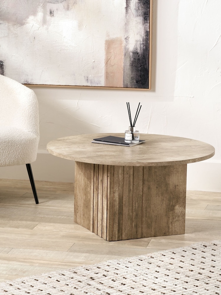 Pacific Grey Elkton Concrete Effect Wood Veneer Coffee Table - Image 1 of 6