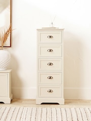 Pacific Grey Croft Linen Pine 5 Drawer Tall Unit - Image 1 of 6