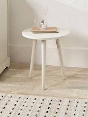 Pacific Cream Croft Linen Pine Wood Side Table - Image 1 of 6