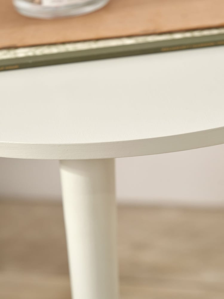 Pacific Cream Croft Linen Pine Wood Side Table - Image 2 of 6