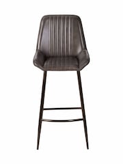 Pacific Brown Angelo Leather and Metal Retro Bar Stool - Image 5 of 6