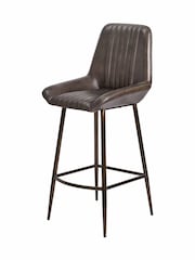 Pacific Brown Angelo Leather and Metal Retro Bar Stool - Image 6 of 6