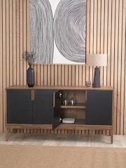 Pacific Black Gio Acacia Wood 4 Door Sideboard - Image 2 of 6