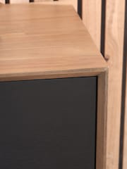 Pacific Black Gio Acacia Wood 4 Door Sideboard - Image 3 of 6