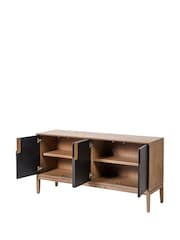 Pacific Black Gio Acacia Wood 4 Door Sideboard - Image 6 of 6