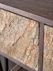 Pacific Black Piedra Wood and Veneer 2 Drawer Console Table - Image 4 of 6