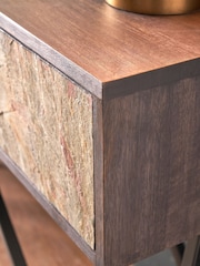 Pacific Black Piedra Wood and Veneer 2 Drawer Console Table - Image 5 of 6