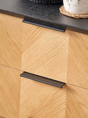 Pacific Black Hailee Chevron Wood Veneer 3 Drawer Unit - Image 2 of 6