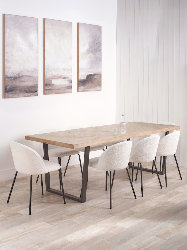 Pacific Black Marca Acacia Wood and Metal 8 Seater Dining Table - Image 1 of 6
