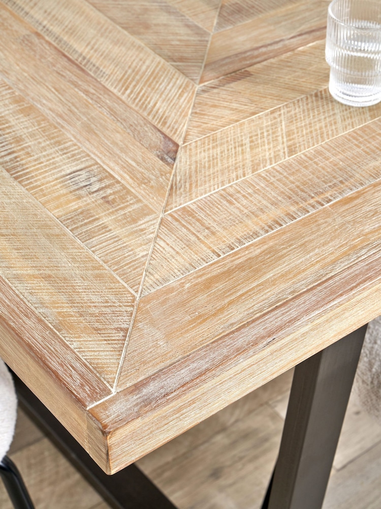 Pacific Black Marca Acacia Wood and Metal 8 Seater Dining Table - Image 2 of 6