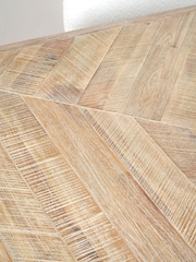 Pacific Black Marca Acacia Wood and Metal 8 Seater Dining Table - Image 3 of 6