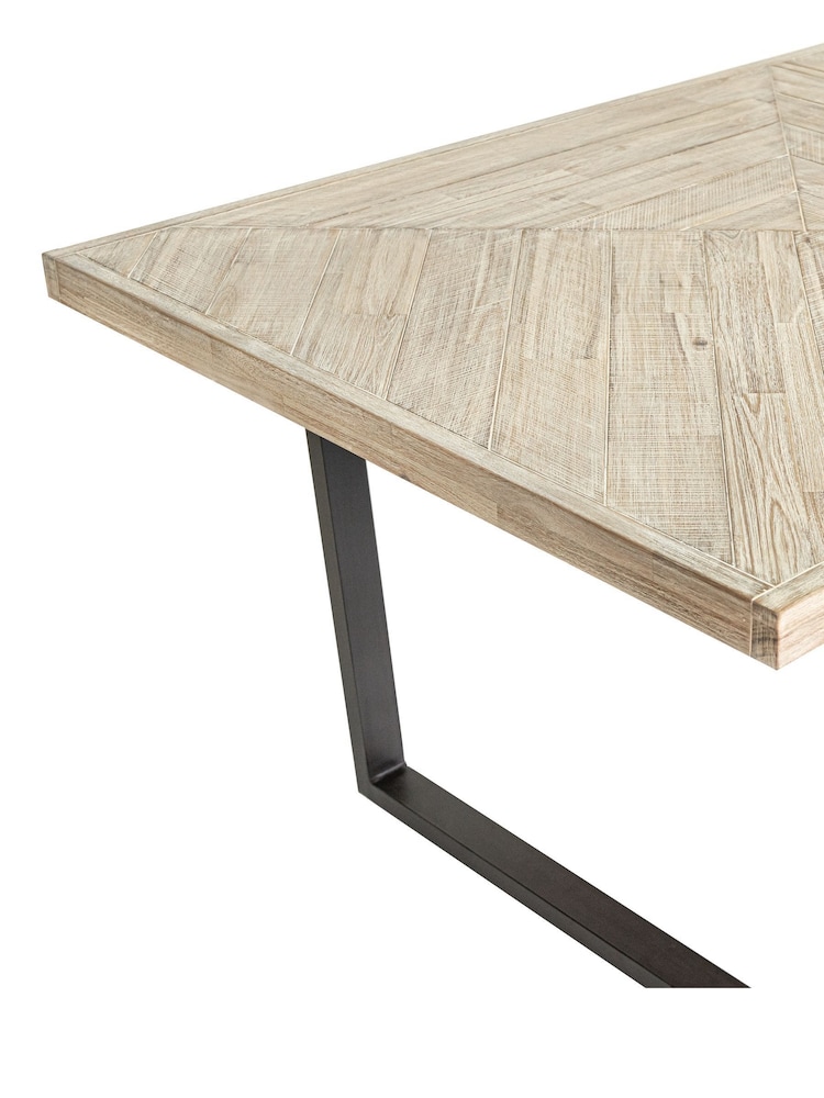 Pacific Black Marca Acacia Wood and Metal 8 Seater Dining Table - Image 6 of 6