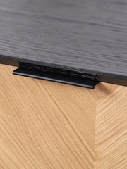Pacific Black Hailee Chevron Wood Veneer 2 Door Bar Cabinet - Image 3 of 6