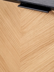 Pacific Black Hailee Chevron Wood Veneer 2 Door Bar Cabinet - Image 4 of 6