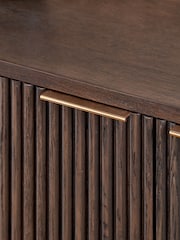 Pacific Brown Raie Ribbed Wood Veneer 2 Door Bar Cabinet - Image 4 of 6