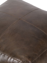 Pacific Brown Matteo Leather Square Pouffe - Image 6 of 6