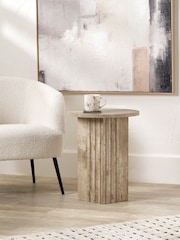 Pacific Grey Elkton Concrete Effect Wood Veneer Side Table - Image 1 of 6