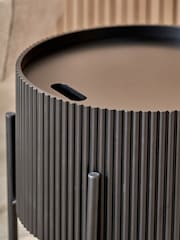 Pacific Black Henderson Wood and Metal Storage Side Table - Image 2 of 6