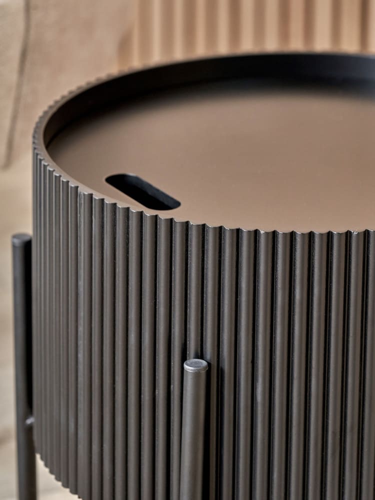 Pacific Black Henderson Wood and Metal Storage Side Table - Image 2 of 6