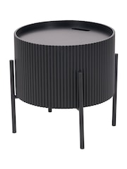 Pacific Black Henderson Wood and Metal Storage Side Table - Image 5 of 6